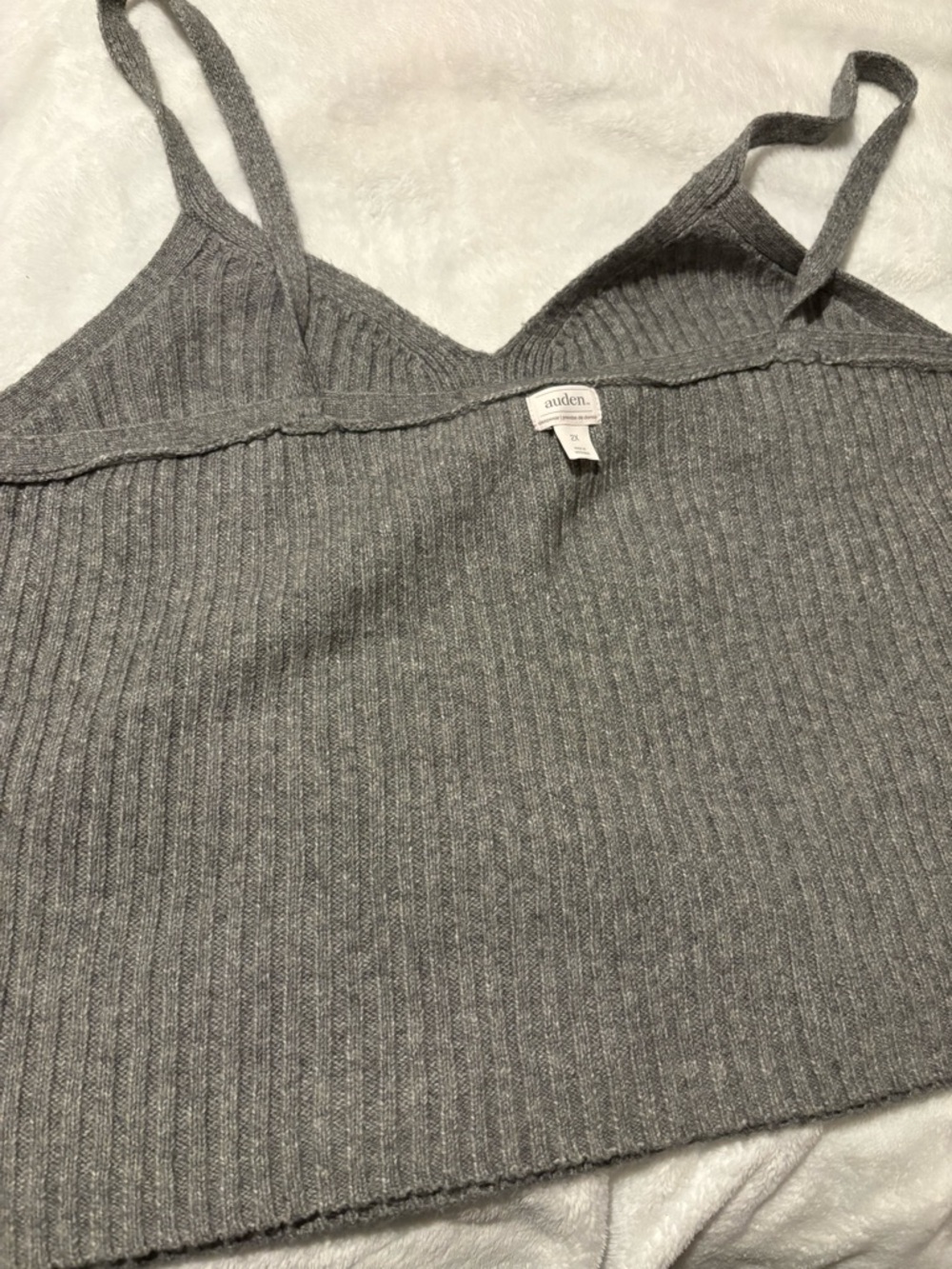 Auden Ribbed Knit Tank Top - Gray - Picture 3 of 9